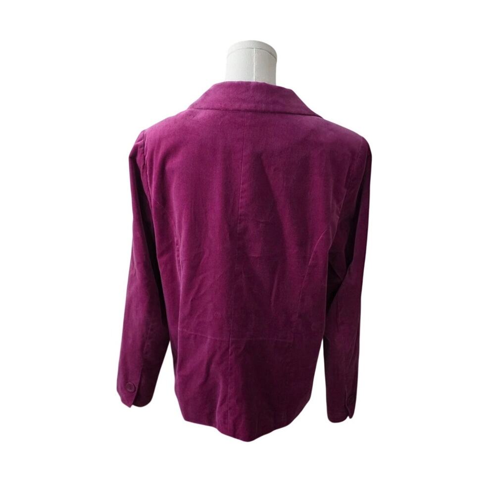 Vintage Studio Works Sz 12 Fuschia Velvet-Like Blazer Bold Statement Classic Y2K